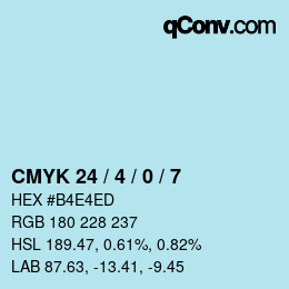 Color code: CMYK 24 / 4 / 0 / 7 | qconv.com