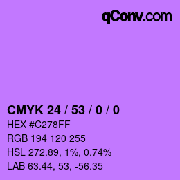 Color code: CMYK 24 / 53 / 0 / 0 | qconv.com