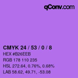 カラーコード: CMYK 24 / 53 / 0 / 8 | qconv.com