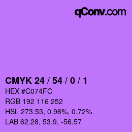 Color code: CMYK 24 / 54 / 0 / 1 | qconv.com