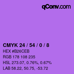 颜色代码: CMYK 24 / 54 / 0 / 8 | qconv.com