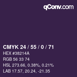 Color code: CMYK 24 / 55 / 0 / 71 | qconv.com