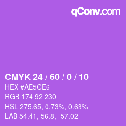 カラーコード: CMYK 24 / 60 / 0 / 10 | qconv.com