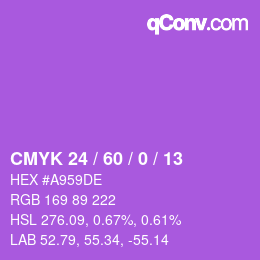 カラーコード: CMYK 24 / 60 / 0 / 13 | qconv.com