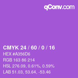 カラーコード: CMYK 24 / 60 / 0 / 16 | qconv.com