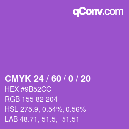 カラーコード: CMYK 24 / 60 / 0 / 20 | qconv.com