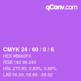 カラーコード: CMYK 24 / 60 / 0 / 6 | qconv.com