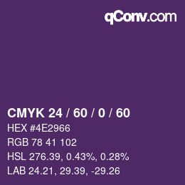 カラーコード: CMYK 24 / 60 / 0 / 60 | qconv.com