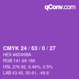 颜色代码: CMYK 24 / 63 / 0 / 27 | qconv.com