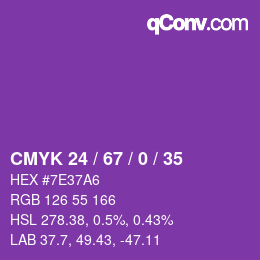 颜色代码: CMYK 24 / 67 / 0 / 35 | qconv.com