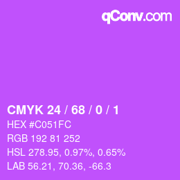 颜色代码: CMYK 24 / 68 / 0 / 1 | qconv.com