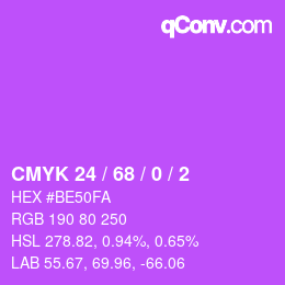 Color code: CMYK 24 / 68 / 0 / 2 | qconv.com