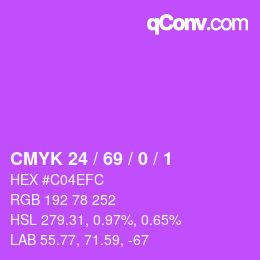 颜色代码: CMYK 24 / 69 / 0 / 1 | qconv.com