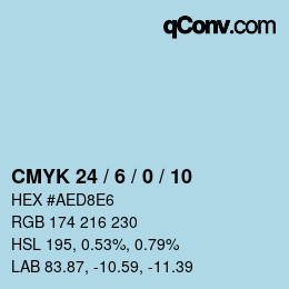 カラーコード: CMYK 24 / 6 / 0 / 10 | qconv.com