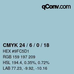 Color code: CMYK 24 / 6 / 0 / 18 | qconv.com