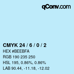 颜色代码: CMYK 24 / 6 / 0 / 2 | qconv.com