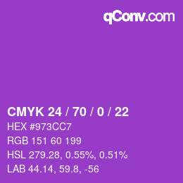颜色代码: CMYK 24 / 70 / 0 / 22 | qconv.com