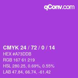 Color code: CMYK 24 / 72 / 0 / 14 | qconv.com