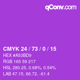 Color code: CMYK 24 / 73 / 0 / 15 | qconv.com