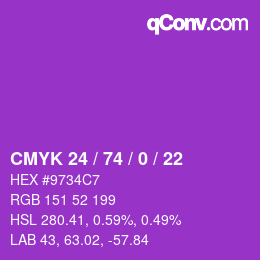 颜色代码: CMYK 24 / 74 / 0 / 22 | qconv.com