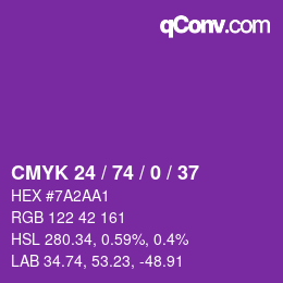 Color code: CMYK 24 / 74 / 0 / 37 | qconv.com