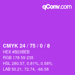 カラーコード: CMYK 24 / 75 / 0 / 8 | qconv.com