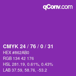Código de color: CMYK 24 / 76 / 0 / 31 | qconv.com