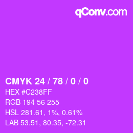 Color code: CMYK 24 / 78 / 0 / 0 | qconv.com