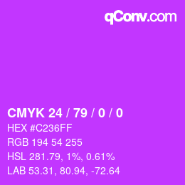 カラーコード: CMYK 24 / 79 / 0 / 0 | qconv.com
