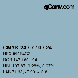 颜色代码: CMYK 24 / 7 / 0 / 24 | qconv.com