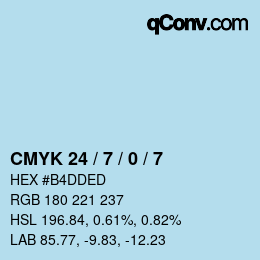 カラーコード: CMYK 24 / 7 / 0 / 7 | qconv.com