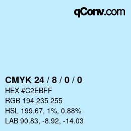颜色代码: CMYK 24 / 8 / 0 / 0 | qconv.com