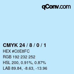 Color code: CMYK 24 / 8 / 0 / 1 | qconv.com