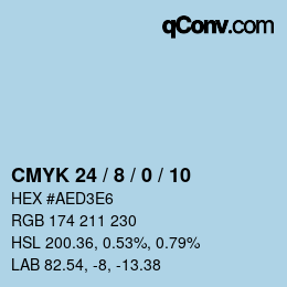 颜色代码: CMYK 24 / 8 / 0 / 10 | qconv.com