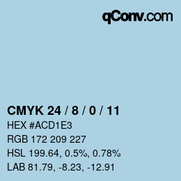 颜色代码: CMYK 24 / 8 / 0 / 11 | qconv.com