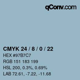 颜色代码: CMYK 24 / 8 / 0 / 22 | qconv.com