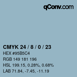 颜色代码: CMYK 24 / 8 / 0 / 23 | qconv.com