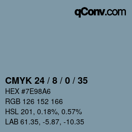 颜色代码: CMYK 24 / 8 / 0 / 35 | qconv.com