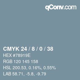 颜色代码: CMYK 24 / 8 / 0 / 38 | qconv.com