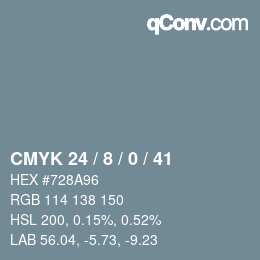 Color code: CMYK 24 / 8 / 0 / 41 | qconv.com