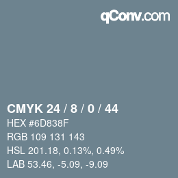 Color code: CMYK 24 / 8 / 0 / 44 | qconv.com