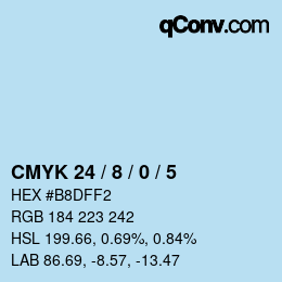 カラーコード: CMYK 24 / 8 / 0 / 5 | qconv.com