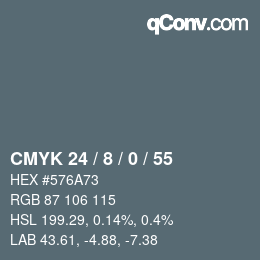 颜色代码: CMYK 24 / 8 / 0 / 55 | qconv.com