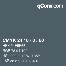 カラーコード: CMYK 24 / 8 / 0 / 60 | qconv.com