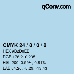 Color code: CMYK 24 / 8 / 0 / 8 | qconv.com