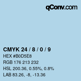 カラーコード: CMYK 24 / 8 / 0 / 9 | qconv.com