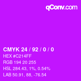 カラーコード: CMYK 24 / 92 / 0 / 0 | qconv.com