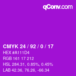 颜色代码: CMYK 24 / 92 / 0 / 17 | qconv.com