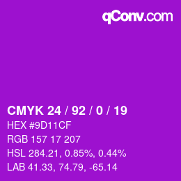 カラーコード: CMYK 24 / 92 / 0 / 19 | qconv.com