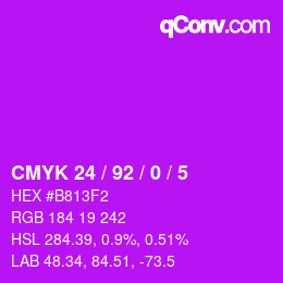 カラーコード: CMYK 24 / 92 / 0 / 5 | qconv.com